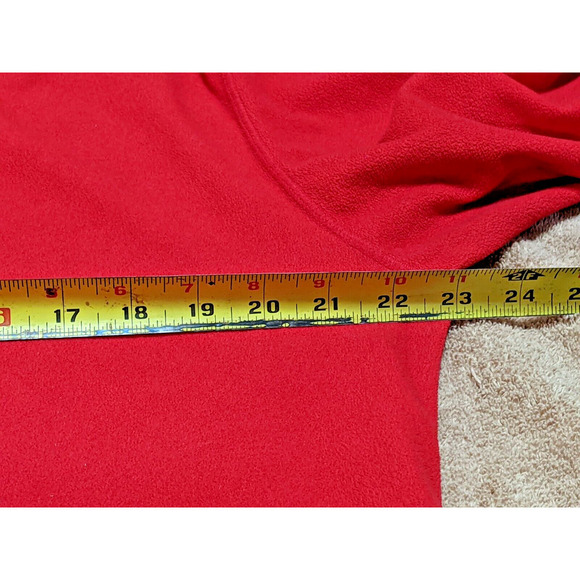Lands End Womens XL 18-20 Red Pullover Black Collar 1/4 Zip Polyester - Picture 4 of 6